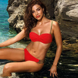 2020 Sexy Solid Color Bikini Women Swimwear Swimsuit Female Bathing Suit Push Up Bikini Set Beachwear