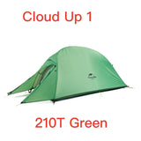 Naturehike Cloud Up Serie 123 Upgraded Camping Tent Waterproof Outdoor Hiking Tent 20D 210T Nylon Backpacking Tent Free Mat