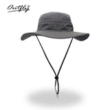 Summer Boonie Bucket Hat Men Fishing Wide Brim Breathable Mesh Polyester