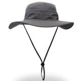 Summer Boonie Bucket Hat Men Fishing Wide Brim Breathable Mesh Polyester