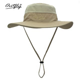 Summer Boonie Bucket Hat Men Fishing Wide Brim Breathable Mesh Polyester