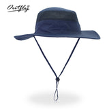 Summer Boonie Bucket Hat Men Fishing Wide Brim Breathable Mesh Polyester