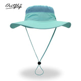 Summer Boonie Bucket Hat Men Fishing Wide Brim Breathable Mesh Polyester