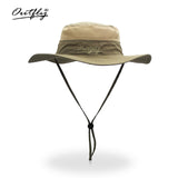 Summer Boonie Bucket Hat Men Fishing Wide Brim Breathable Mesh Polyester