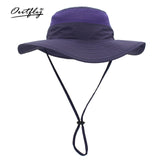 Summer Boonie Bucket Hat Men Fishing Wide Brim Breathable Mesh Polyester
