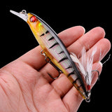 1PCS Laser Minnow Fishing Lure 11CM 13G Pesca Hook Wobbler Swimbait