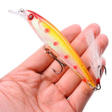 1PCS Laser Minnow Fishing Lure 11CM 13G Pesca Hook Wobbler Swimbait