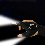 Fingerless LED Flashlight Glove outdoor Tool Fishing Camping Hiking