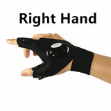 Fingerless LED Flashlight Glove outdoor Tool Fishing Camping Hiking