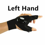 Fingerless LED Flashlight Glove outdoor Tool Fishing Camping Hiking