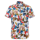 Summer Mens Hawaiin Shirt Printed Short Sleeve Flower Beach Floral Patterns