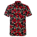 Summer Mens Hawaiin Shirt Printed Short Sleeve Flower Beach Floral Patterns