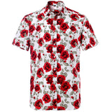 Summer Mens Hawaiin Shirt Printed Short Sleeve Flower Beach Floral Patterns