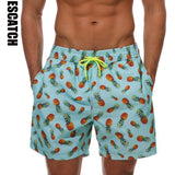 Escatch Quick Dry Summer Mens Swimwear Beach Board Shorts Briefs For Man Swim Trunks Beachwear