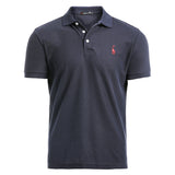 Men Polo Shirt Casual Deer Embroidery Cotton Short Sleeve