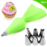 8/26Pcs/Set Silicone Pastry Bag Tips Kitchen Cake Icing Piping Cream Cake Decorating Tools Reusable Pastry Bags