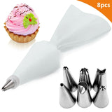 8/26Pcs/Set Silicone Pastry Bag Tips Kitchen Cake Icing Piping Cream Cake Decorating Tools Reusable Pastry Bags