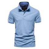 NEGIZBER Men Polo Solid Color Classic Short Sleeve Casual