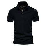 NEGIZBER Men Polo Solid Color Classic Short Sleeve Casual