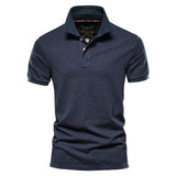 NEGIZBER Men Polo Solid Color Classic Short Sleeve Casual