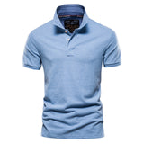 NEGIZBER Men Polo Solid Color Classic Short Sleeve Casual