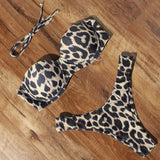 Animal Print Leopard Bikini Push Up Swimsuit Sexy Bikini Set 2021 Beachwear