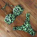 Animal Print Leopard Bikini Push Up Swimsuit Sexy Bikini Set 2021 Beachwear