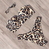 Animal Print Leopard Bikini Push Up Swimsuit Sexy Bikini Set 2021 Beachwear