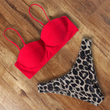 Animal Print Leopard Bikini Push Up Swimsuit Sexy Bikini Set 2021 Beachwear