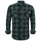 Men Plaid Flannel Shirt Regular Fit Casual Long Sleeve