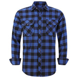 Men Plaid Flannel Shirt Regular Fit Casual Long Sleeve
