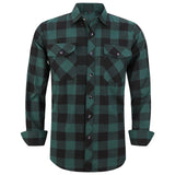 Men Plaid Flannel Shirt Regular Fit Casual Long Sleeve