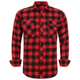Men Plaid Flannel Shirt Regular Fit Casual Long Sleeve