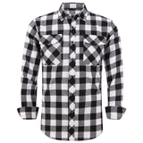 Men Plaid Flannel Shirt Regular Fit Casual Long Sleeve